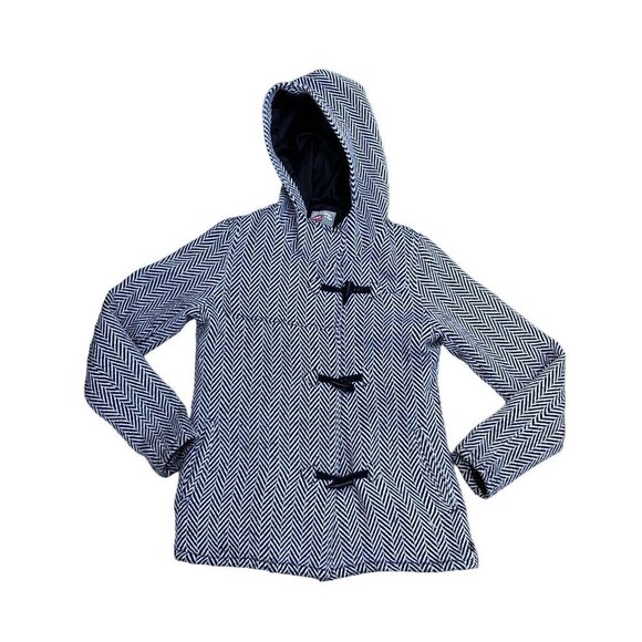 VOLCOM Heavy Winter Coat Jacket Women's MEDIUM Black White Hoodie Warm​​​​ - Picture 1 of 9